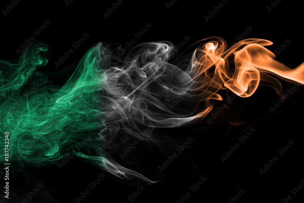 Fototapeta premium Ireland flag smoke