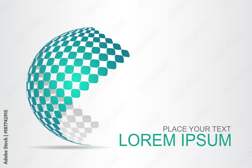 Logo stylized spherical surface with abstract shapes Logo stylized spherical surface with abstract shapes
