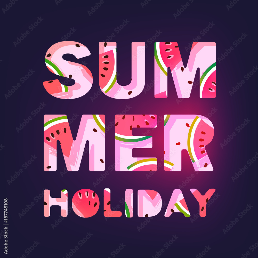 Summer holiday concept. Vector template for poster, banner, card, flyer etc.