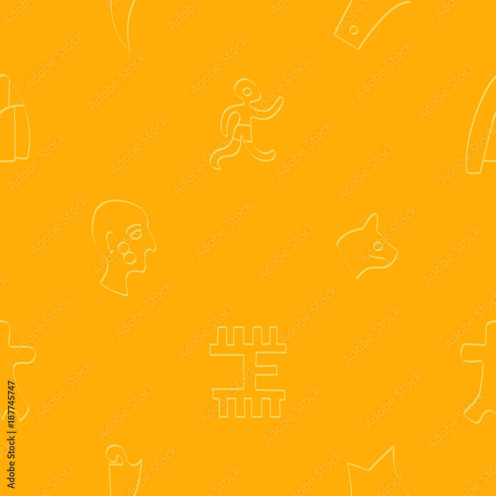 Fototapeta premium Seamless pattern with Phaistos disc signs for your design