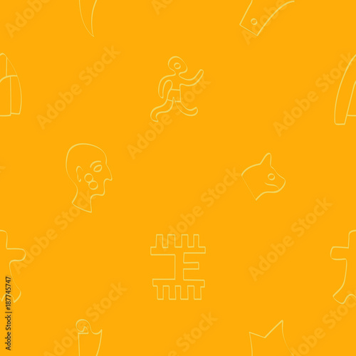 Seamless pattern with Phaistos disc signs for your design