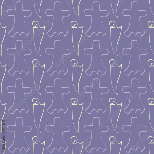 Seamless pattern with Phaistos disc signs for your design