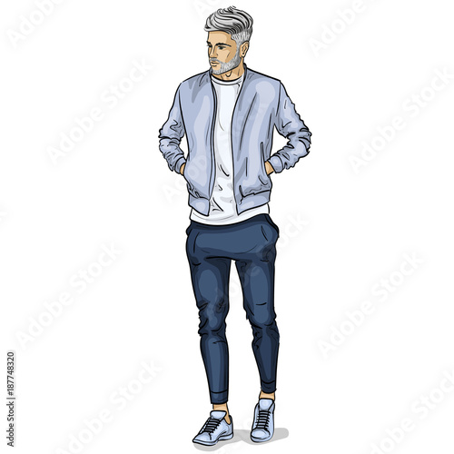 Vector man model dressed