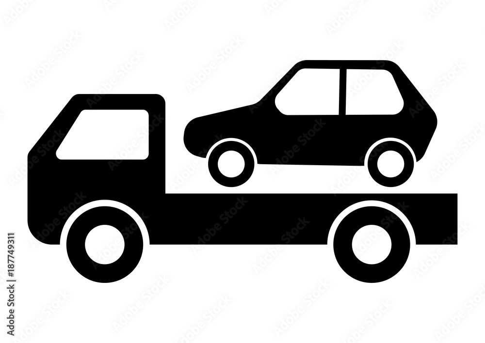 Car Towing Truck Vector Illustration