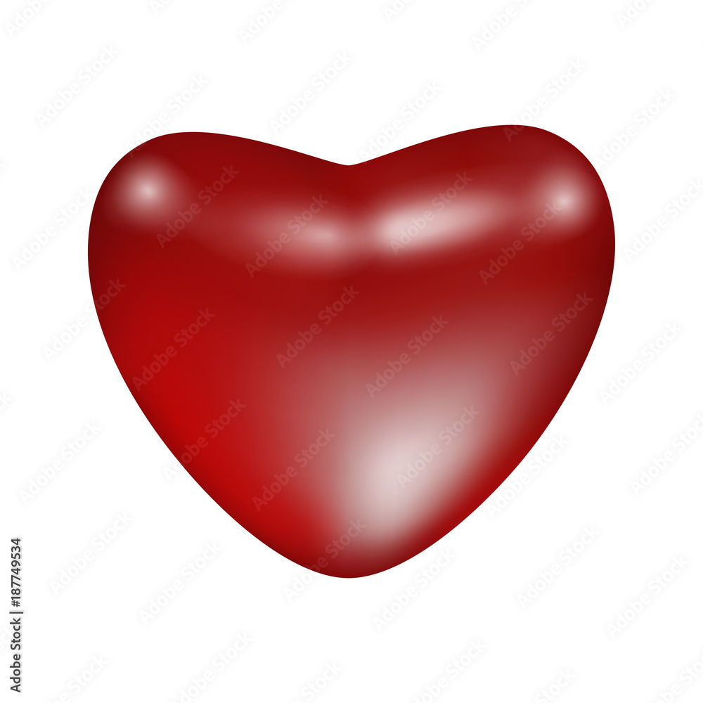 Red shiny matte heart