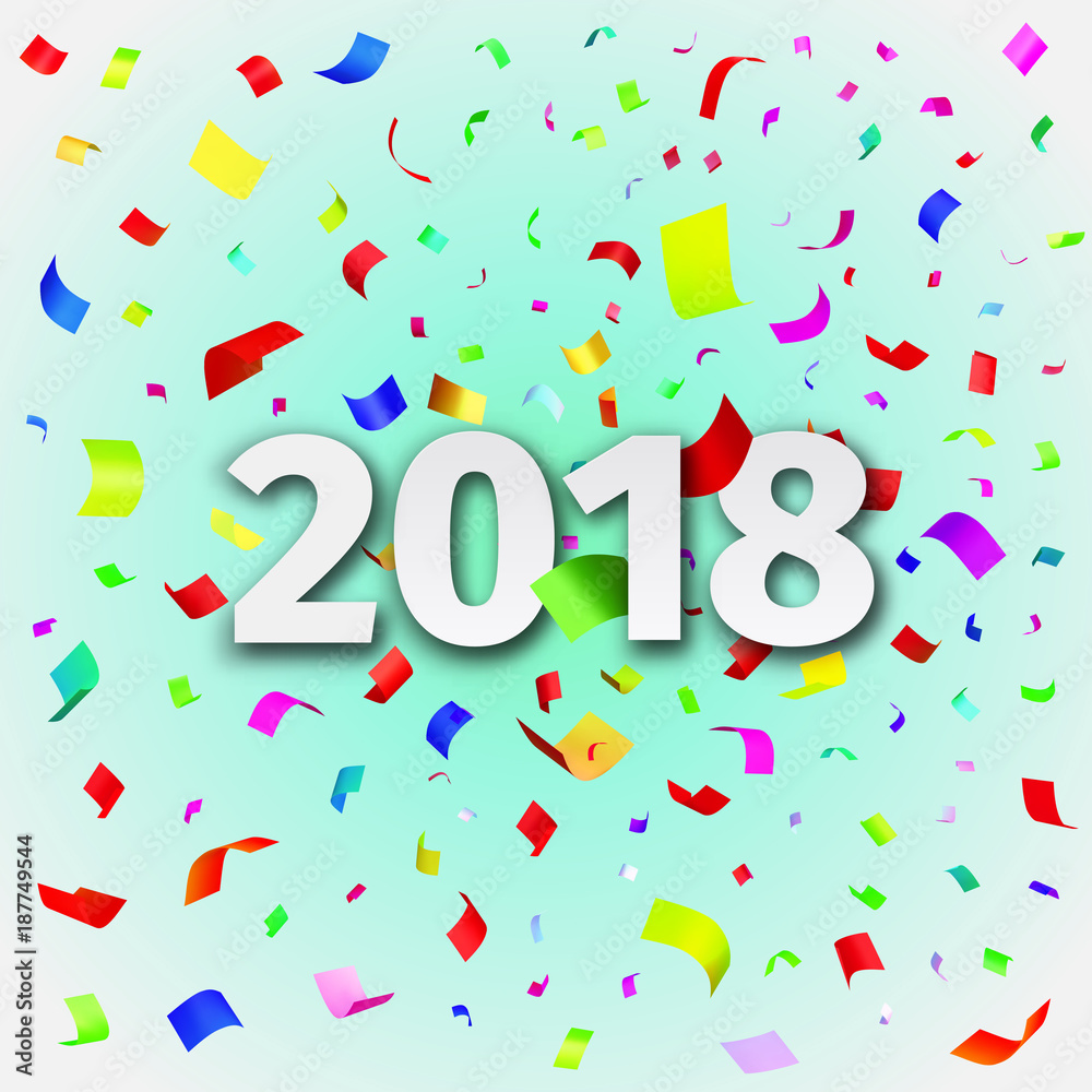 Happy New Year 2018 background with confetti Happy New Year 2018 background with confetti