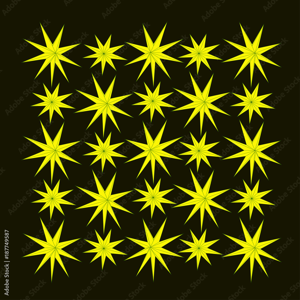 acute yellow stars on a brown background, abstract vector for decoration or card acute yellow stars on a brown background, abstract vector for decoration or card