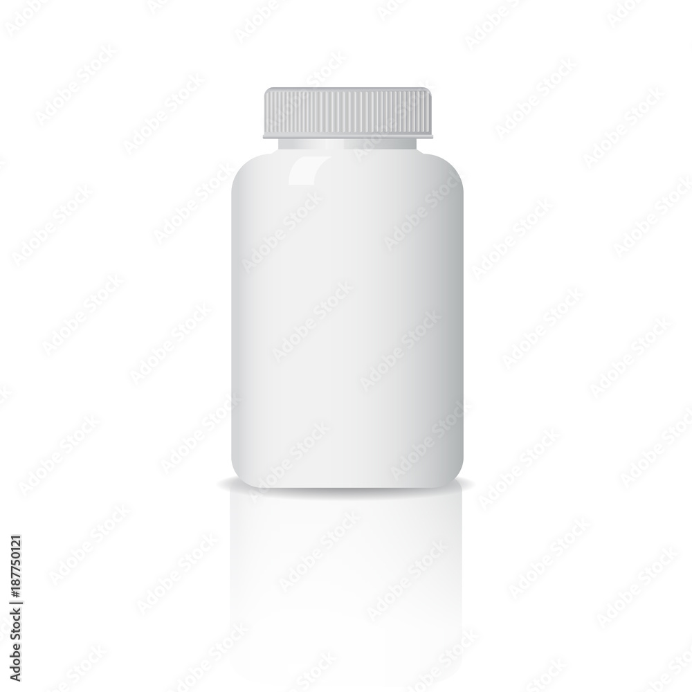 Plastic bottle. The layout of the template. Place for your brand, clean design. container, box for tablets. eps10 Plastic bottle. The layout of the template. Place for your brand, clean design. container, box for tablets. eps10