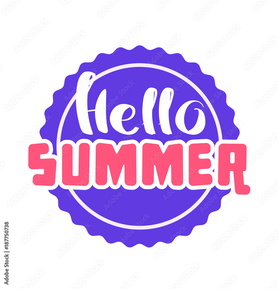Hello Summer on color circle.