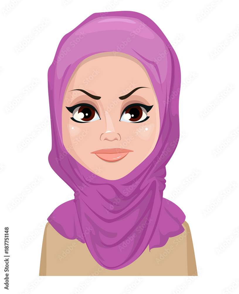 Face expression of Arabic woman - angry Face expression of Arabic woman - angry