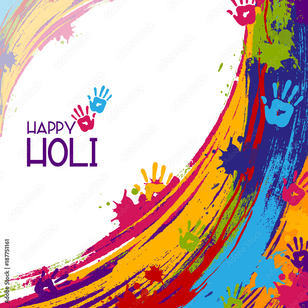 Naklejka premium Colorful Happy Hoil background for festival of colors in India