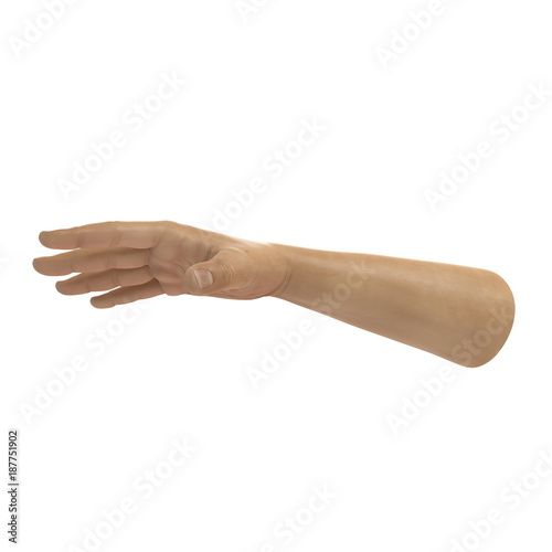 man hands on white. 3D illustration