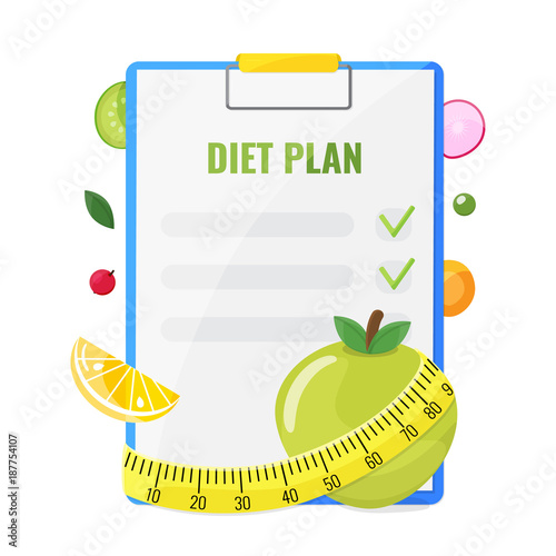 Notepad with diet plan
