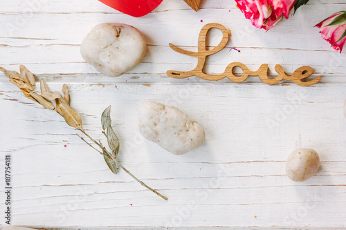 Two hearts and message Love