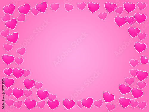 Vector background with beautiful pink hearts © Тетяна Яцишина