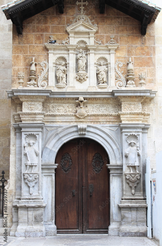 Door of the chapel of the catholic kings in Granada, Spain