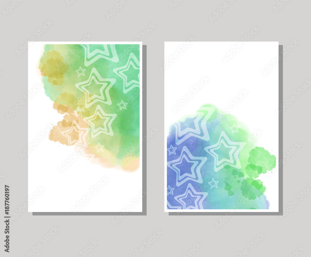 Vector color banner. watercolor background