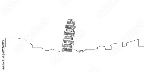 Isolated Pisa cityscape