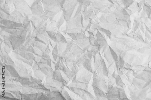 Unfolded Crumpled Paper with Creases in White