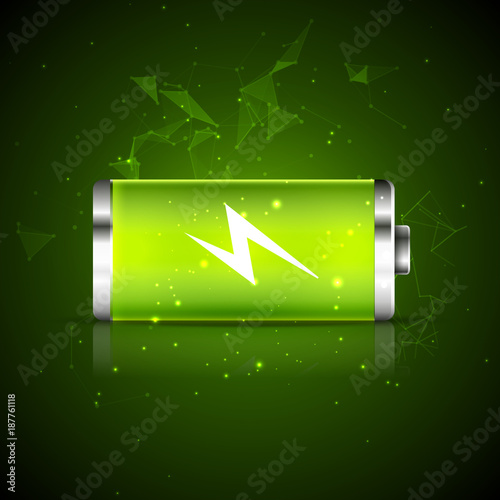 Battery charge energy power icon. Vector battery recharge design energy technology