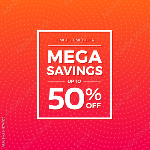 Mega Savings 50% Off Label