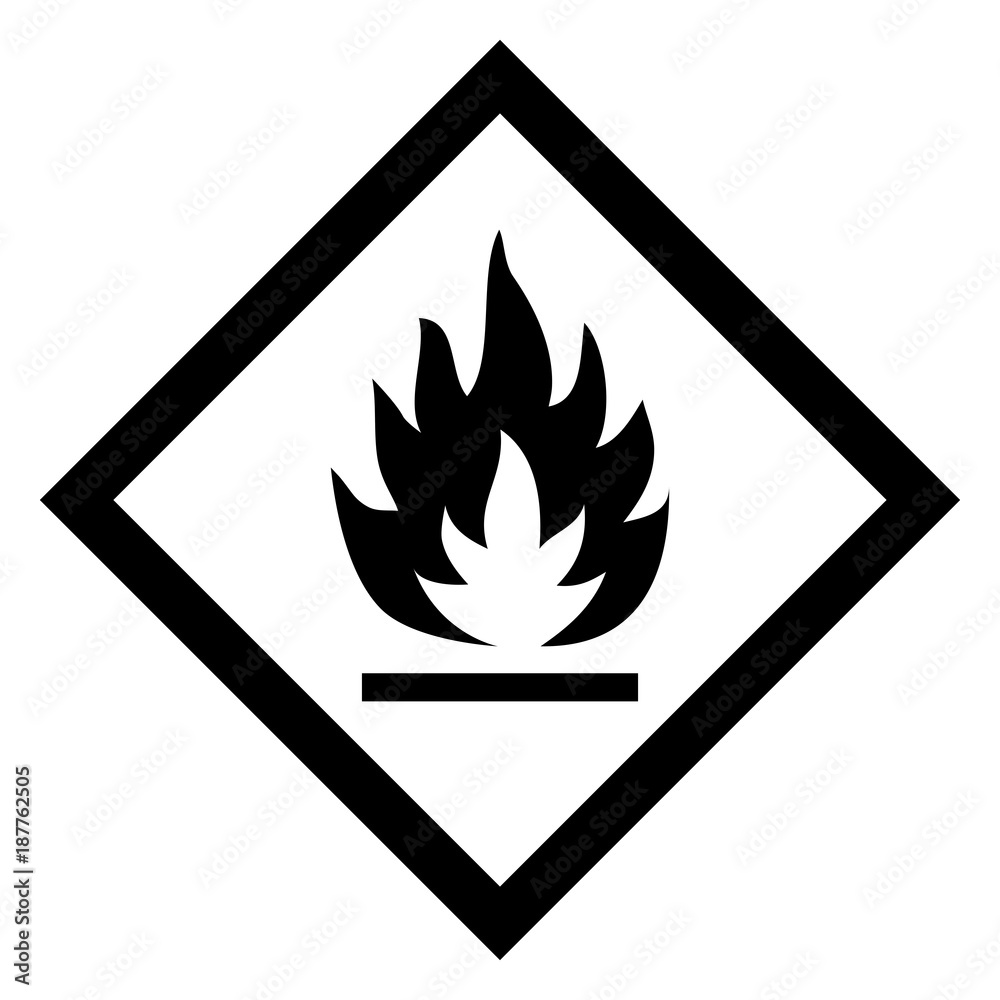 Hazardous icon of flammable from international ghs system Hazardous icon of flammable from international ghs system