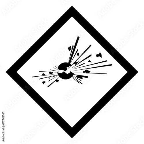 Hazardous icon of explosive from international ghs system