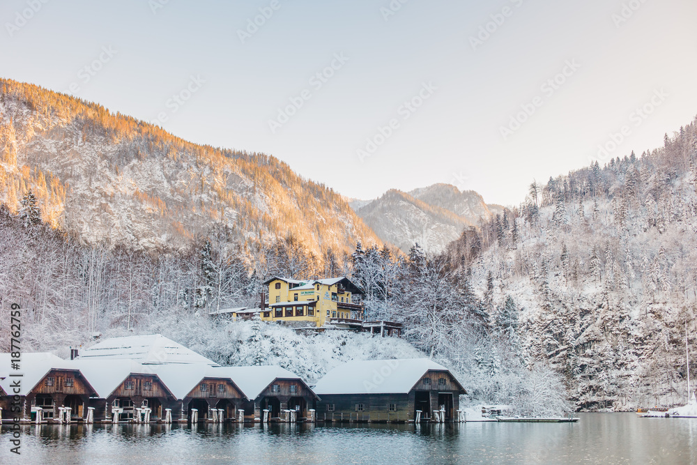 Fototapeta premium winter koenigssee bayern alps landscape