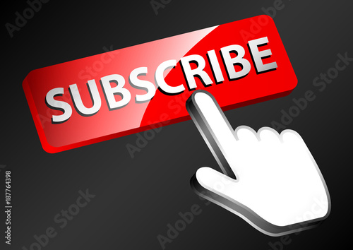 Subscribe button. push button. social media promotion click