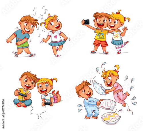 Children spend leisure time fun