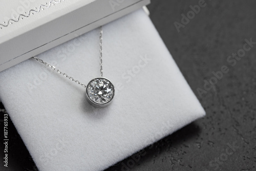 Canvas Print Jewelry pendant with diamond