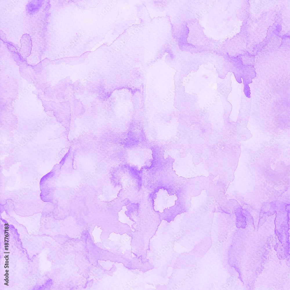 Watercolor seamless pattern, hand painted violet abstract color background.
