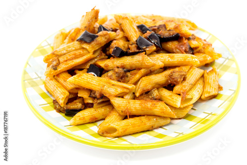 tasty pasta Italian meat sauce pasta on the table