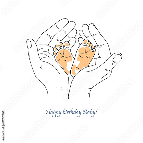 New born baby feet in mother hands