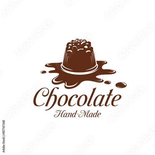 Vector chocolate cake dessert splash pastry icon