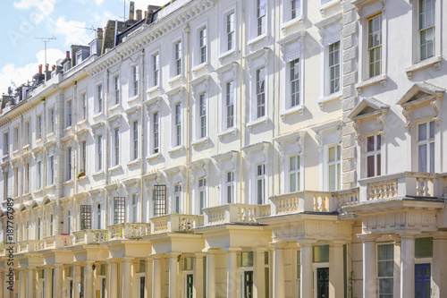 Facade of Georgian style terraced houses in London photo