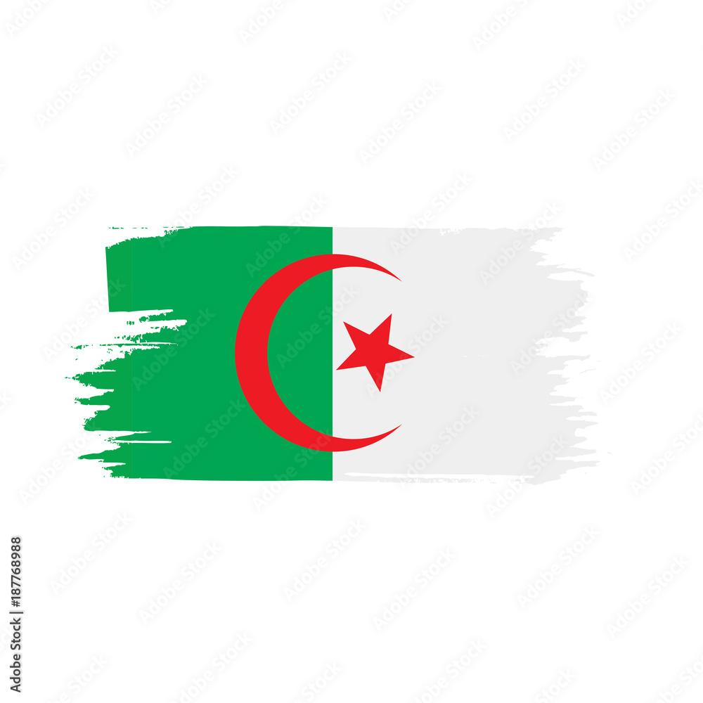 Fototapeta premium Algeria flag, vector illustration