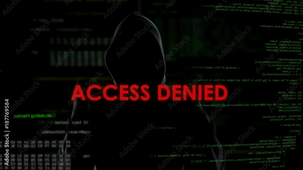 Access denied, unsuccessful hacking attempt on server, criminal gets furious