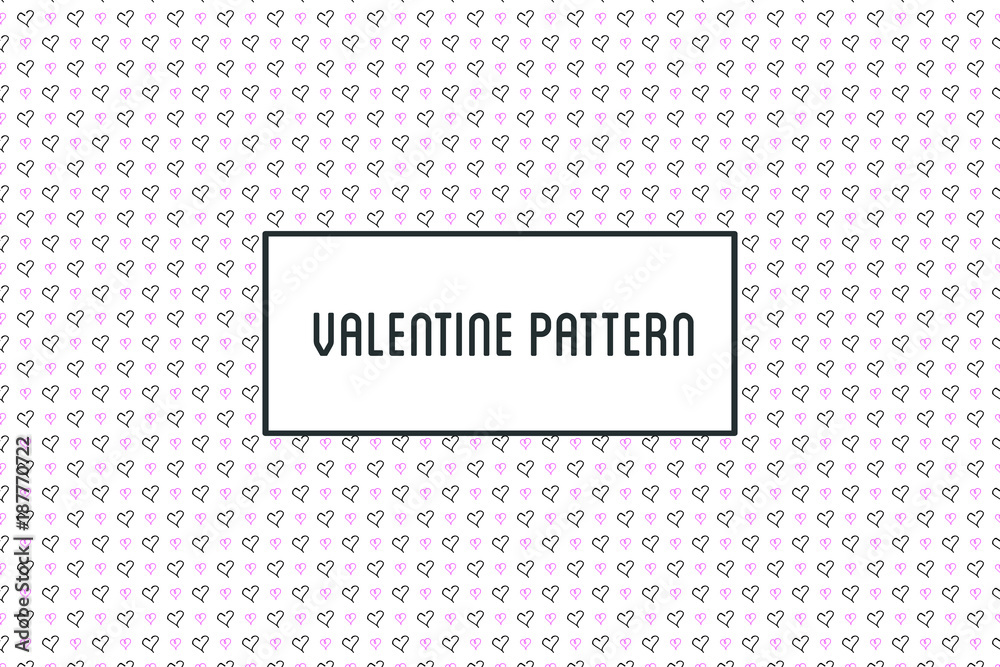 Vector valentine pattern. Design of hand drawn elements for St. Valentine's day, wedding, proposal.