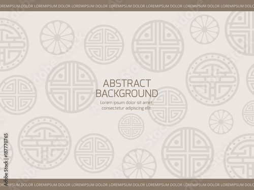 Oriental background with korean japanese chinese ornaments