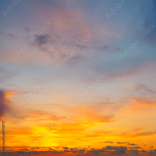 Beautiful sunrise and cloudy sky. © alinamd