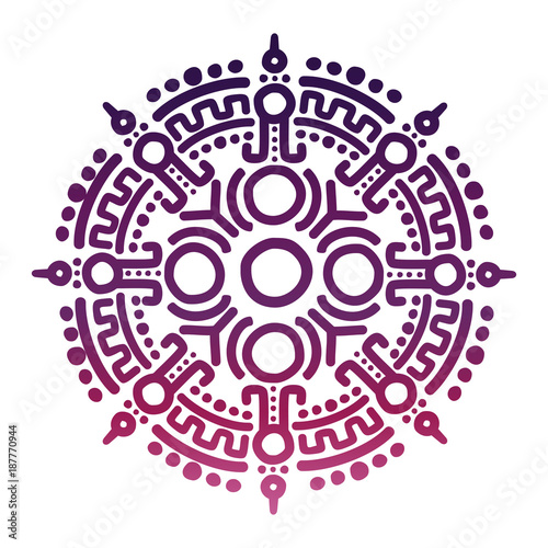 Colorful ancient mexican mythology symbol