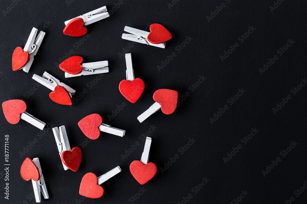 Valentine. Love. Valentine's Day postcard. Love concept for mother's day and valentine's day. Happy Valentine's day hearts on wooden background. Valentine card with space for text