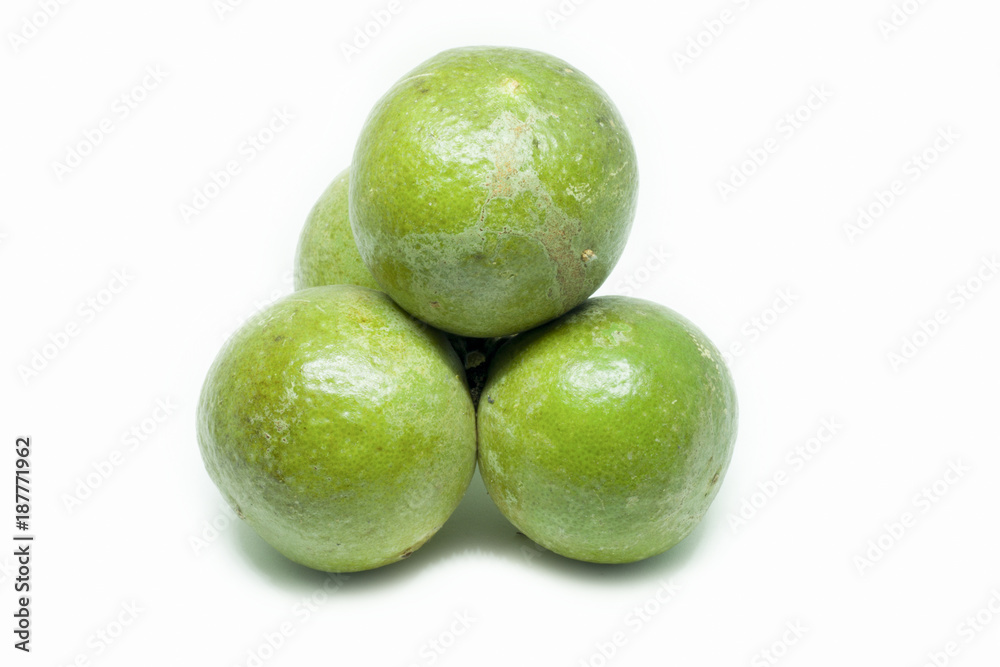 Thai Lemon Green on White Background Thai Lemon Green on White Background