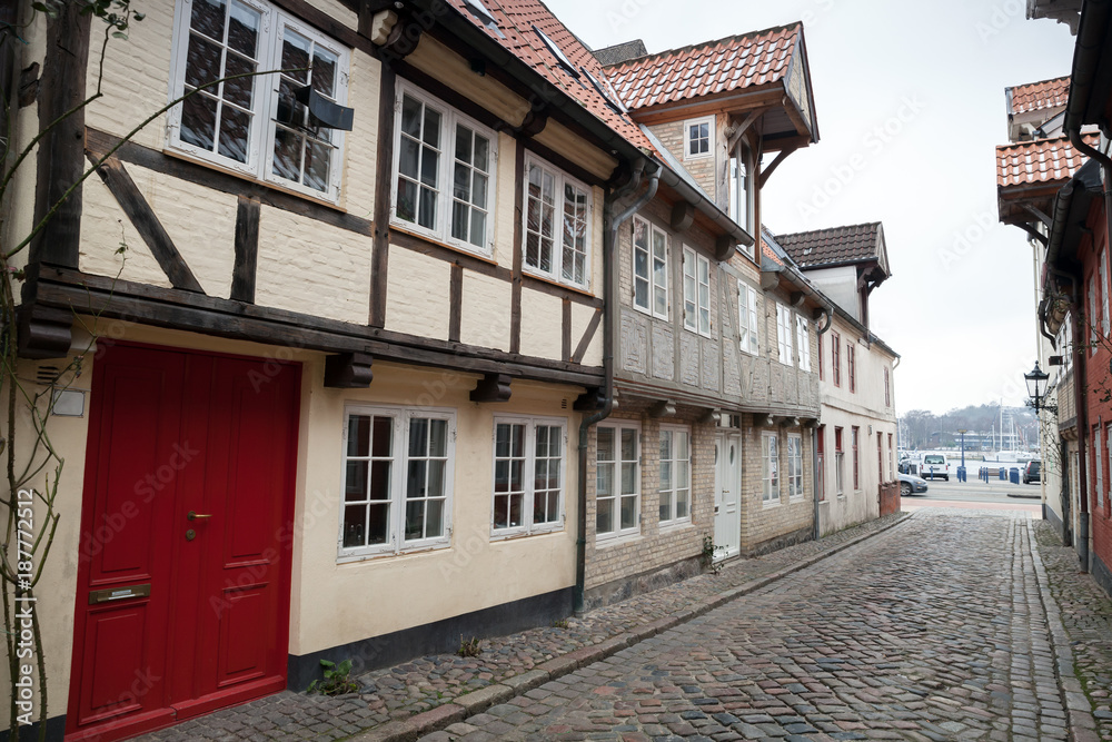 Old town street. Flensburg, Germany