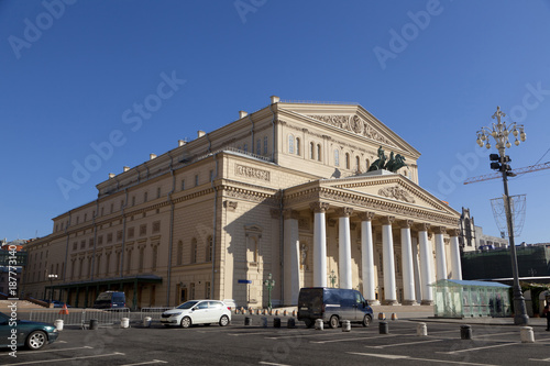 The famous Bolshoi Theatre in central Moscow, Russia. 