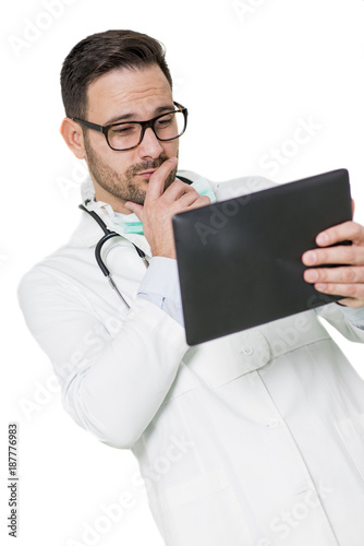 Young doctor with digital t...