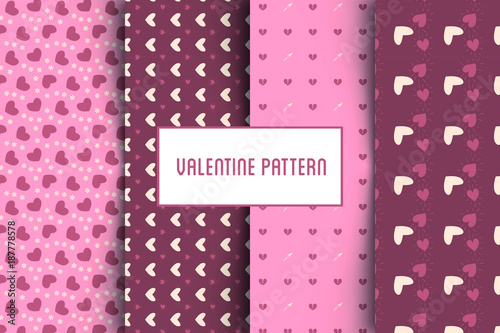 Vector valentine pattern set. Designs of hand drawn elements for St. Valentine's day, wedding, proposal.