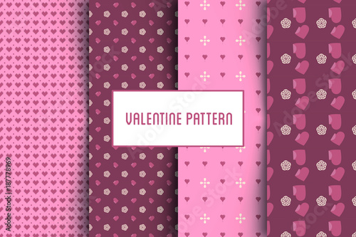 Vector valentine pattern set. Designs of hand drawn elements for St. Valentine's day, wedding, proposal.