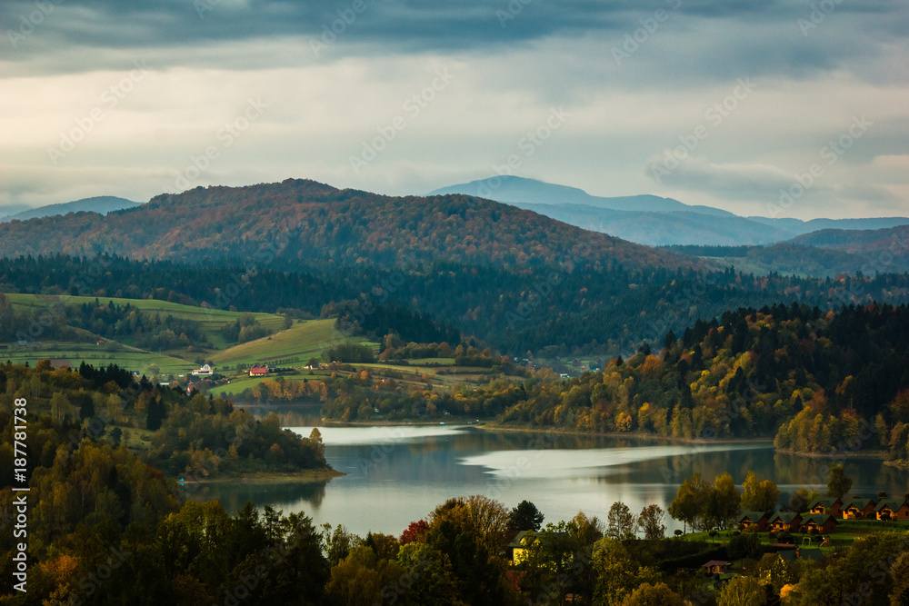 Solina lake in Polanczyk, Bieszczady, Poland